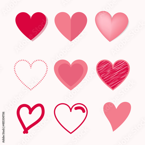 Set of hearts vector elements. Hearts vector assets