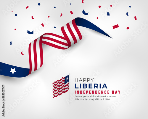 Happy Liberia Independence Day July 26th Celebration Vector Design Illustration. Template for Poster, Banner, Advertising, Greeting Card or Print Design Element