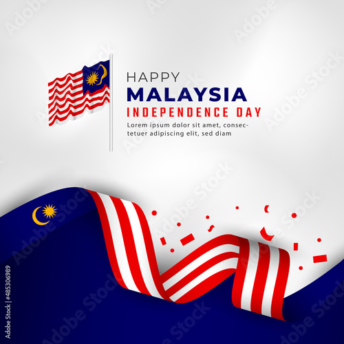 Canvas Print Happy Malaysia Independence Day August 31th Celebration Vector Design Illustration
