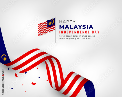 Canvas Print Happy Malaysia Independence Day August 31th Celebration Vector Design Illustration