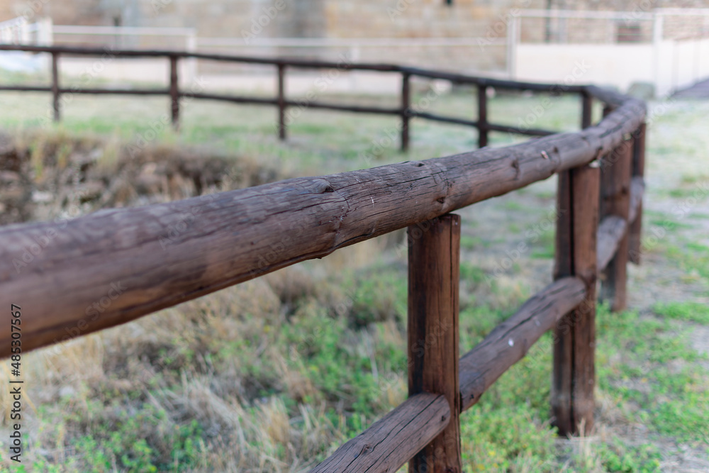 Beautiful wooden railing in Santa Maria de Melque, Toledo