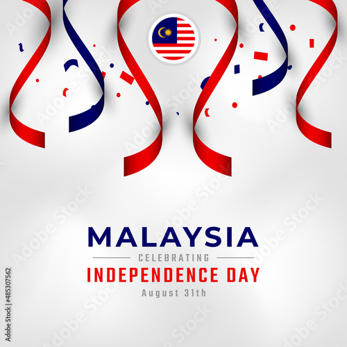 Canvas Print Happy Malaysia Independence Day August 31th Celebration Vector Design Illustration