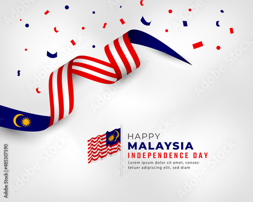 Photography Happy Malaysia Independence Day August 31th Celebration Vector Design Illustration