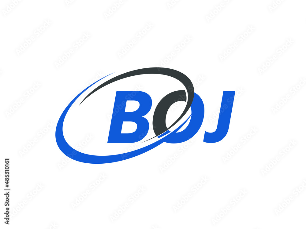 BOJ letter creative modern elegant swoosh logo design BOJ letter creative modern elegant swoosh logo design