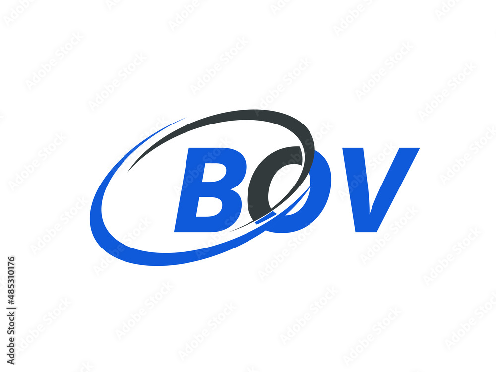 BOV letter creative modern elegant swoosh logo design BOV letter creative modern elegant swoosh logo design