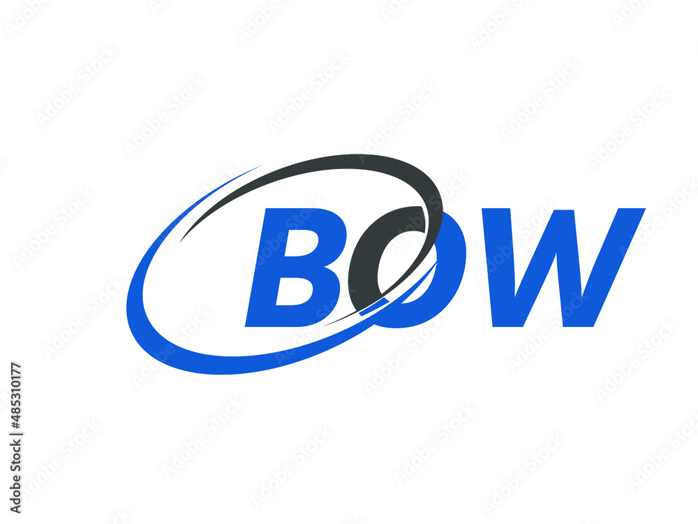 BOW letter creative modern elegant swoosh logo design BOW letter creative modern elegant swoosh logo design