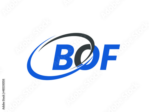 BOF letter creative modern elegant swoosh logo design
