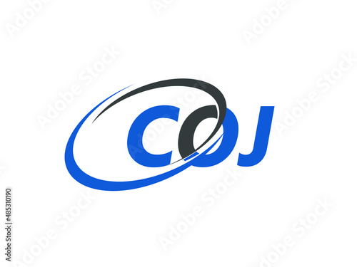 COJ letter creative modern elegant swoosh logo design