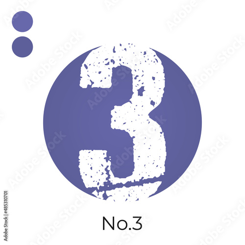 rough number three in gradient very peri circle color vector design element