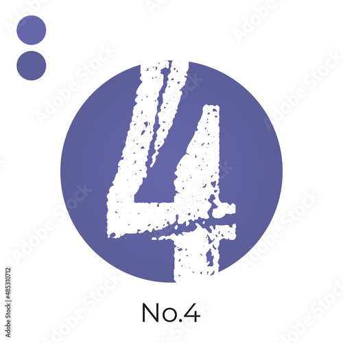 rough number four in gradient very peri circle color vector design element