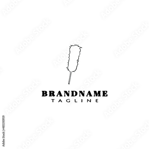 feather duster logo design template icon vector illustration