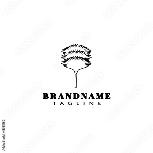 feather duster logo design template icon vector illustration