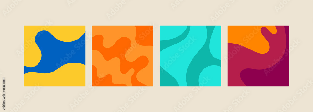 Set of abstract liquid wavy background