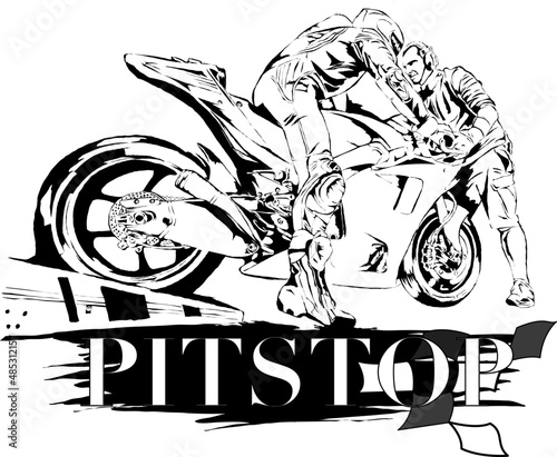 Moto gp in pitstop