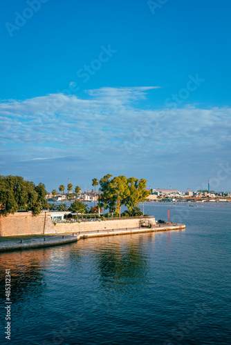 Old town of Taranto with metallurgical industry in the background, vertical