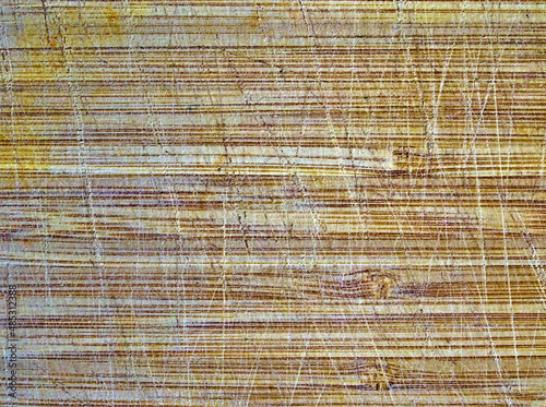 Wallpaper Mural Close up detail on cutting board with knife cut marks. Textured background. Torontodigital.ca