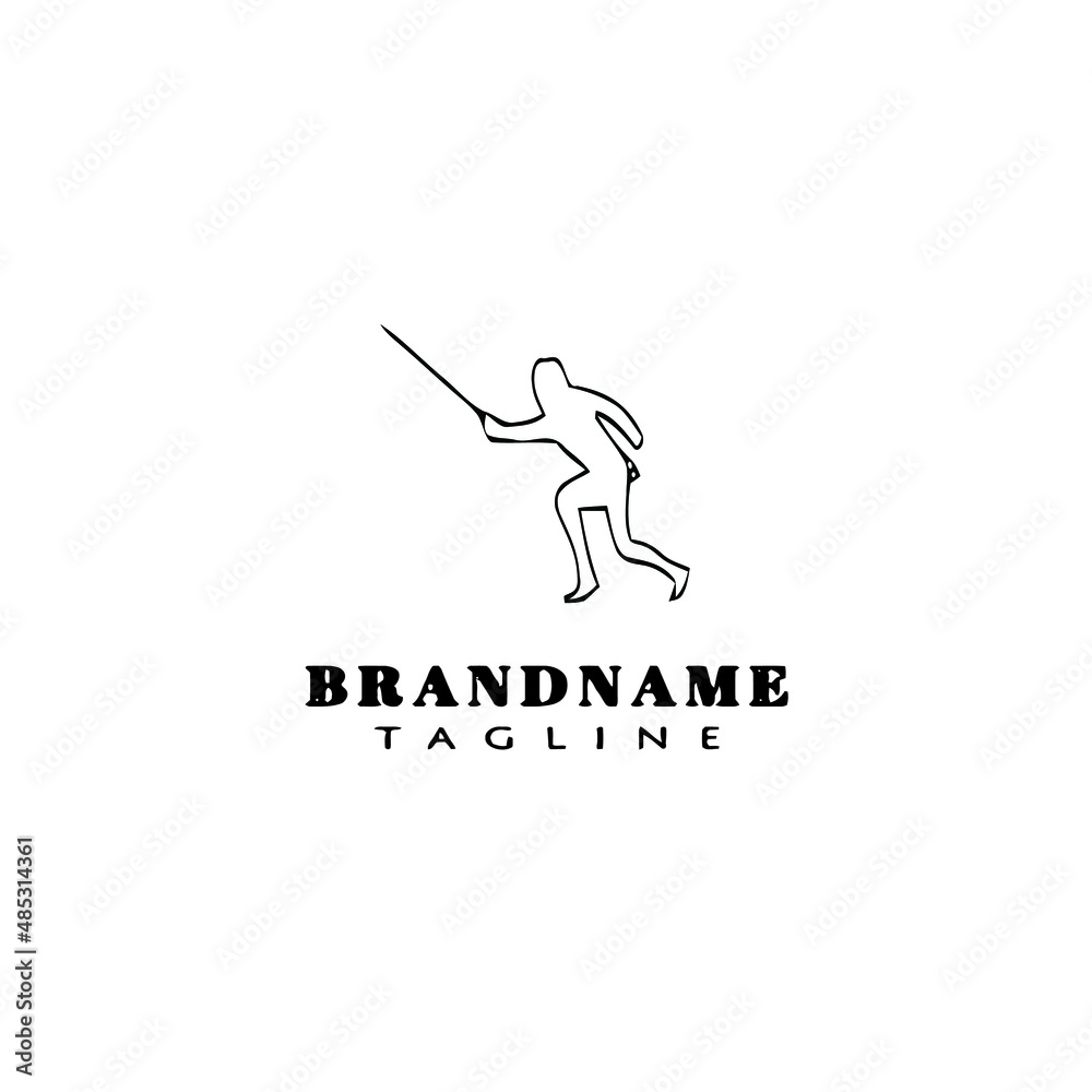 fencing sport logo cartoon design template icon black isolated vector illustration fencing sport logo cartoon design template icon black isolated vector illustration