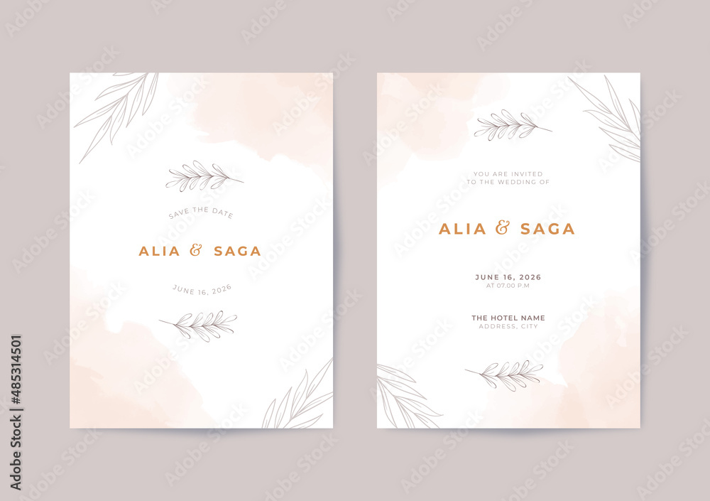 Beautiful rustic wedding invitation template