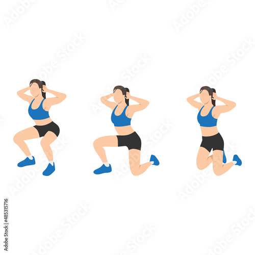 Woman doing Surrender exercise. Flat vector illustration isolated on white background