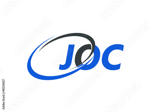 JOC letter creative modern elegant swoosh logo design