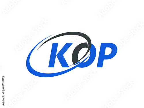 KOP letter creative modern elegant swoosh logo design