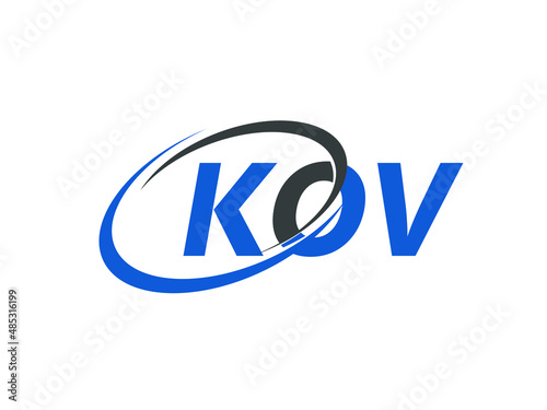 KOV letter creative modern elegant swoosh logo design