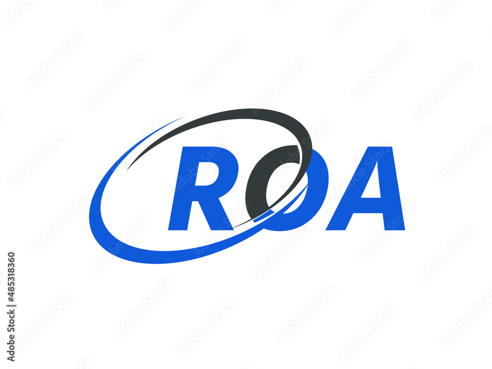 ROA letter creative modern elegant swoosh logo design