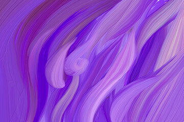 Wandcirkels Pantone 2022 very peri Paarse impasto verfstreken abstract  © NIKACOLDBLUE