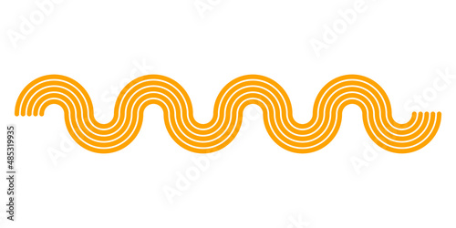 Paste background, element. Spaghetti wavy yellow and white pattern photo