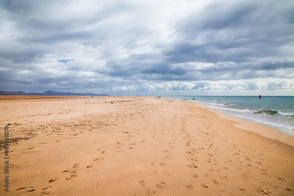 mystic windy and cloudy beach fuerteventura mystic windy and cloudy beach fuerteventura