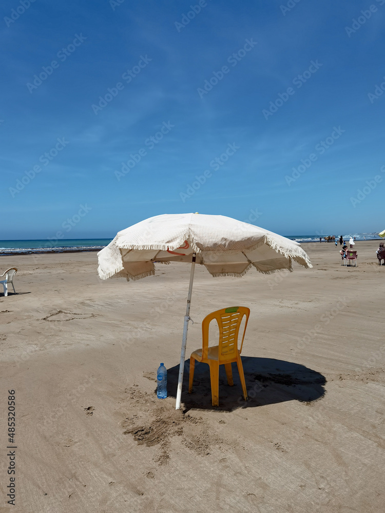 A parasol on the beach