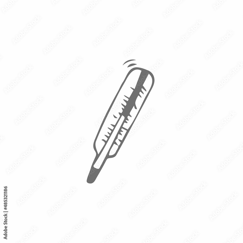 Vector mercury thermometer in doodle style Vector mercury thermometer in doodle style