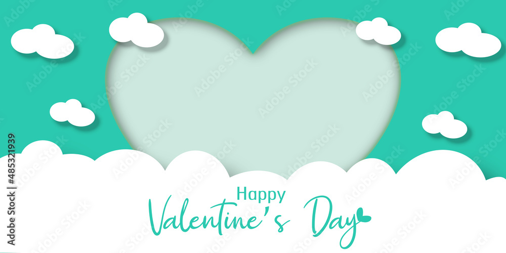 Happy Valentine`s Day greeting card with big heart in the middle. Romantic Gift background. Vector Illustration.