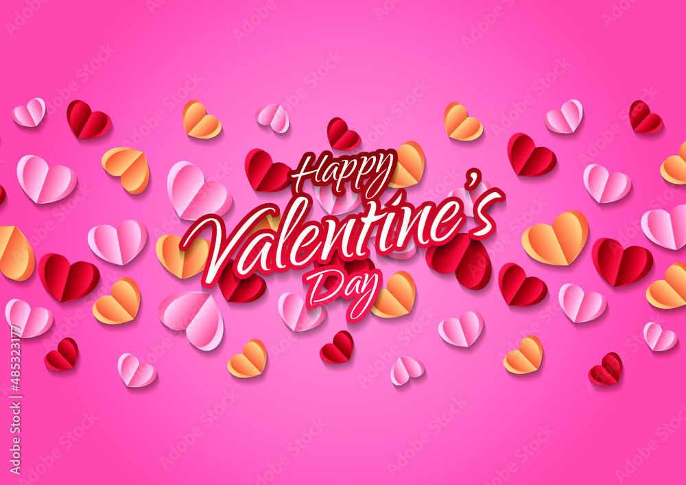 Happy valentine's day heart frame background