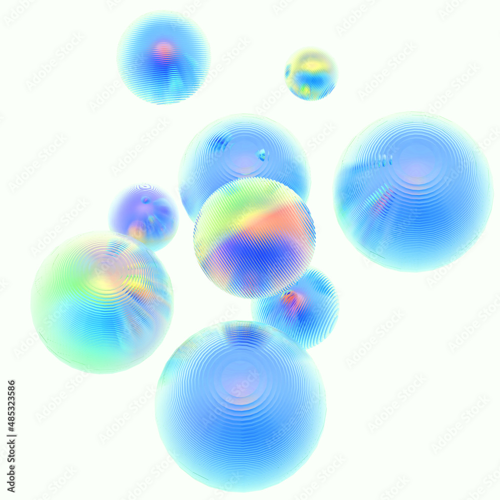 Abstract 3d object metal balls pastel gradient colors background. Abstract 3d object metal balls pastel gradient colors background.