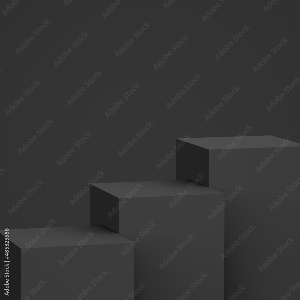 Abstract 3d black gray cube and box podium minimal scene studio background. Abstract 3d black gray cube and box podium minimal scene studio background.