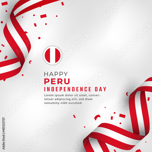 Happy Peru Independence Day July 28th Celebration Vector Design Illustration. Template for Poster, Banner, Advertising, Greeting Card or Print Design Element