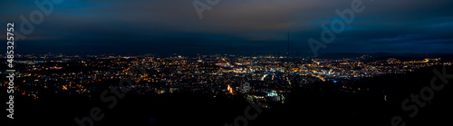 Night city panorama of Stuttgart, Germnay, skyline photo
