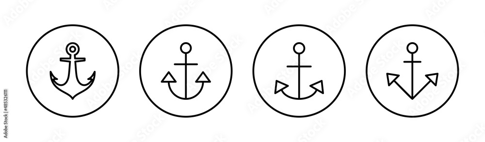 Anchor icons set. Anchor sign and symbol. Anchor marine icon. Anchor icons set. Anchor sign and symbol. Anchor marine icon.
