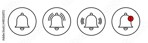 Bell Icons set. Notification sign and symbol for web site design