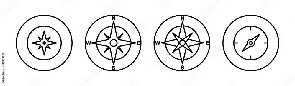 Compass icons set. arrow compass icon sign and symbol Compass icons set. arrow compass icon sign and symbol