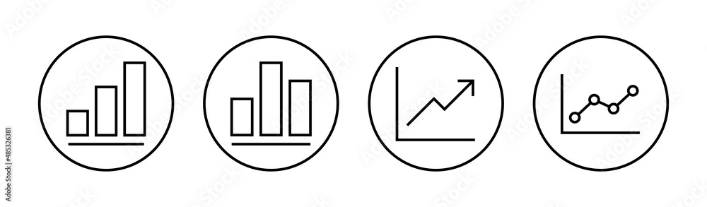 Growing graph Icons set. Chart sign and symbol. diagram icon Growing graph Icons set. Chart sign and symbol. diagram icon
