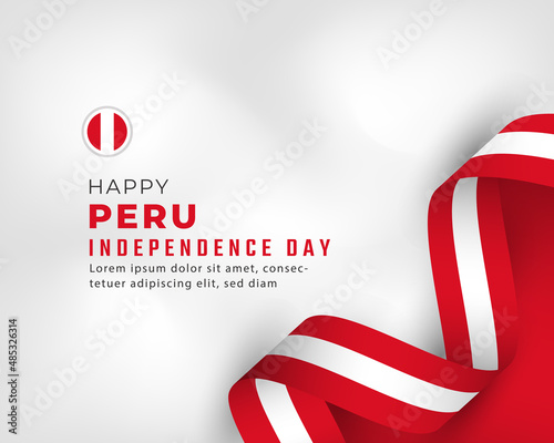 Happy Peru Independence Day July 28th Celebration Vector Design Illustration. Template for Poster, Banner, Advertising, Greeting Card or Print Design Element