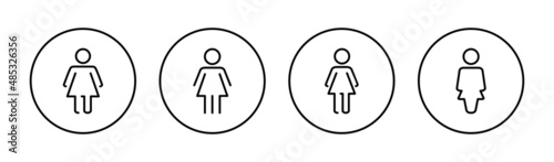 Female icons set. woman sign and symbol