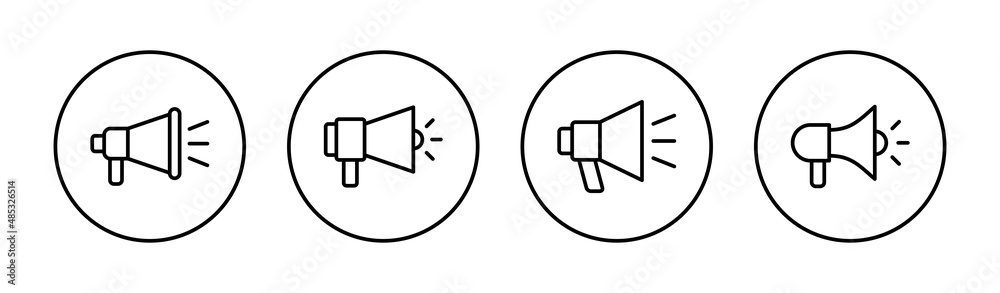 Megaphone icons set. Loudspeaker sign and symbol Megaphone icons set. Loudspeaker sign and symbol