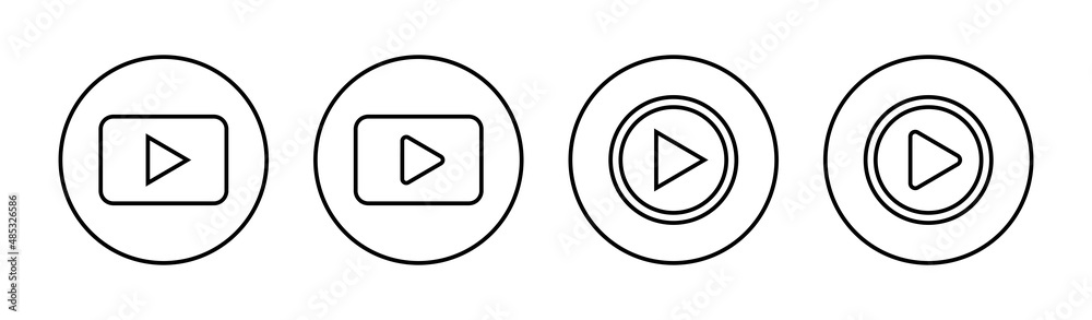 Play Icons set. Play button sign and symbol Play Icons set. Play button sign and symbol