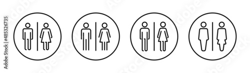 Toilet icons set. Girls and boys restrooms sign and symbol. bathroom sign. wc, lavatory