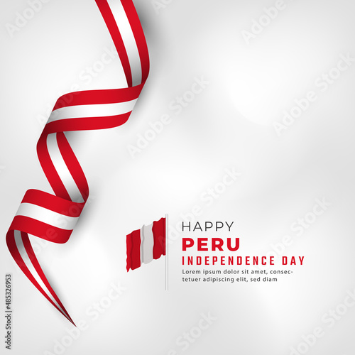 Happy Peru Independence Day July 28th Celebration Vector Design Illustration. Template for Poster, Banner, Advertising, Greeting Card or Print Design Element