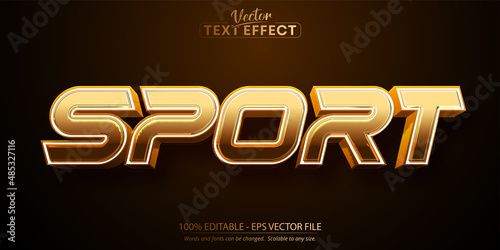 Sport text effect, editable shiny cartoon text style