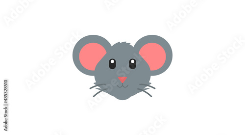 Vector illustration of the face of a cute little mouse cartoon